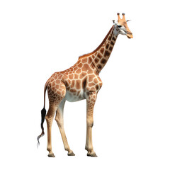 Naklejka premium giraffe standing tall isolated on transparent background