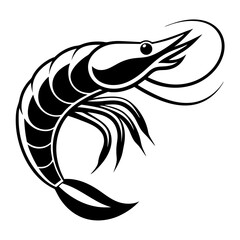 Minimalistic shrimp vector silhouette