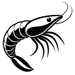Minimalistic shrimp vector silhouette