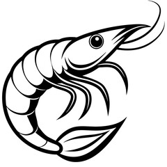 Minimalistic shrimp vector silhouette