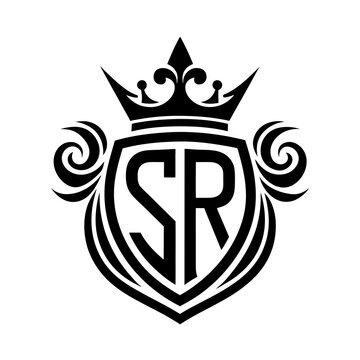 recommend clip art: SR logo with crown shape design template vector silhouette 