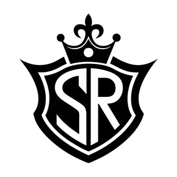 recommend clip art: SR logo with crown shape design template vector silhouette 