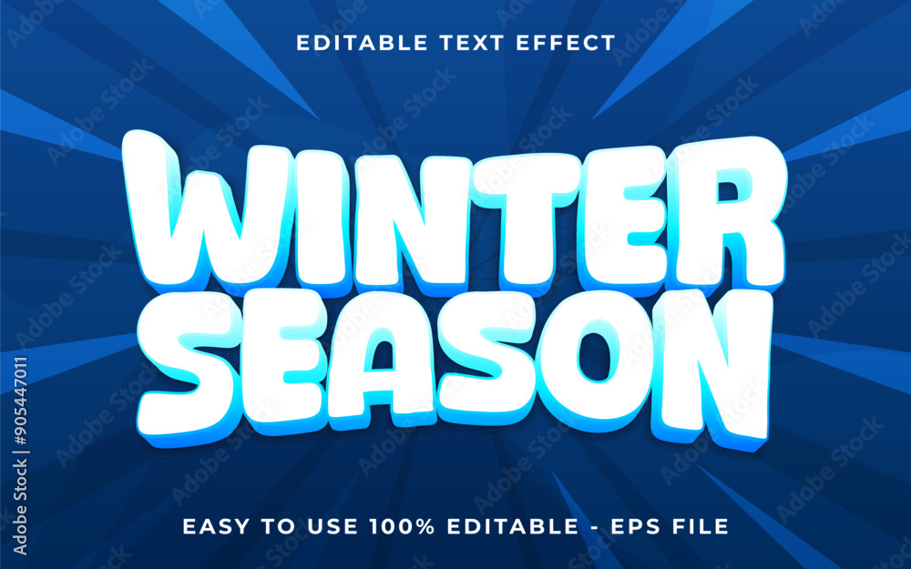 Aufkleber 3d winter season gradient sparkle text style effect template editable text effect