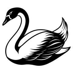 Mute swan vector silhouette 