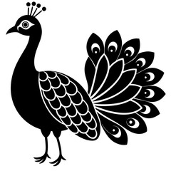  Vector illustration of a beautiful peacock