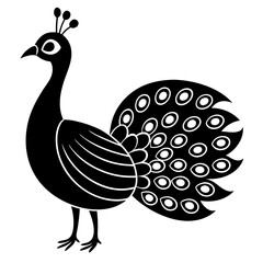  Vector illustration of a beautiful peacock