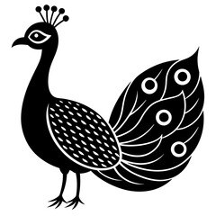  Vector illustration of a beautiful peacock