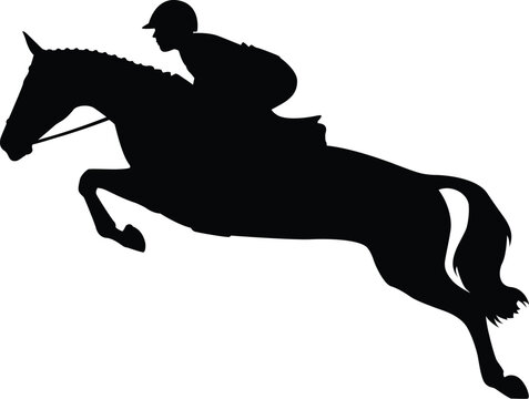 recommend clip art: Show jumping horse and rider silhouette