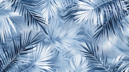 Blue Palm Leaf Abstract