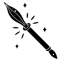 Magical pen vector silhouette 