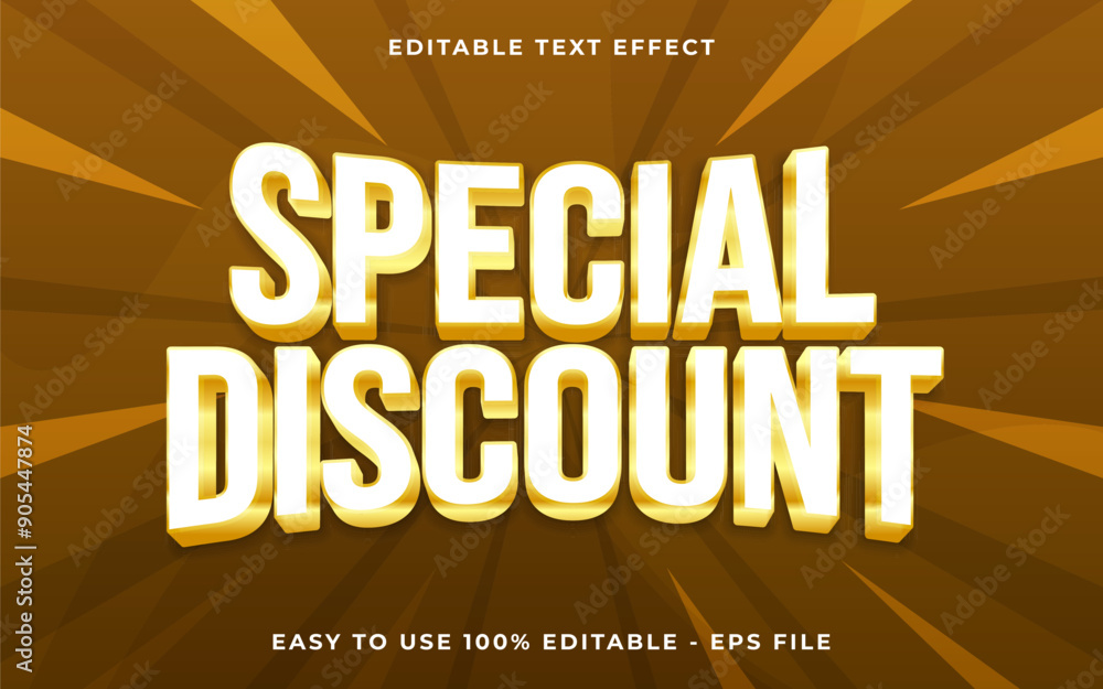 Aufkleber 3d special discount white gradient sparkle text style effect template editable text effect