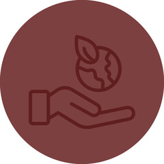 Ecology Vector Line Maroon Circle Maroon