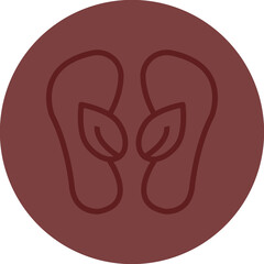 Carbon Footprint Vector Line Maroon Circle Maroon