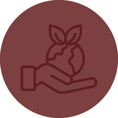 Eco Friendly Vector Line Maroon Circle Maroon