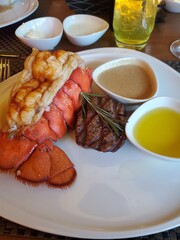Steak and lobster dinner