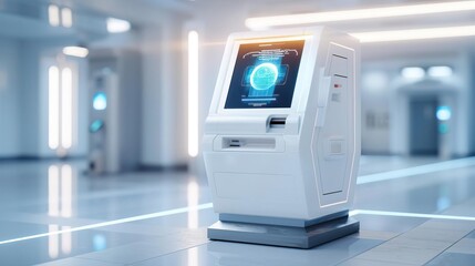 Banking innovation, ATM machine and technology, 8K.