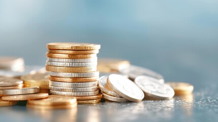 Wealth accumulation, savings plan and coins, 8K.