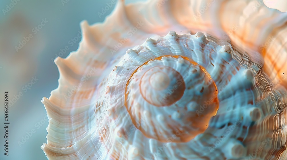 Poster seashell spiral texture. abstract view of a seashell's delicate whorls, showcasing the intricate pat