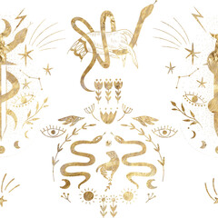 illustration set of moon phases. Different stages of moonlight activity in vintage engraving style. Zodiac Signs	