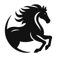 Silhouette head horse vector icon 