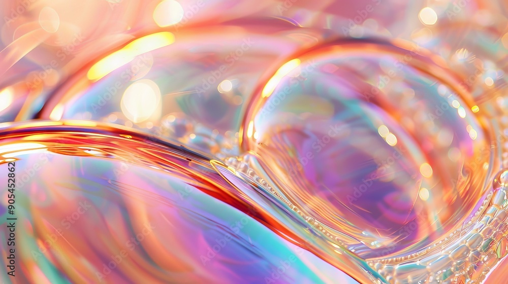 Poster iridescent bubbles background. abstract background with colorful soap bubbles and a spectrum of vibr