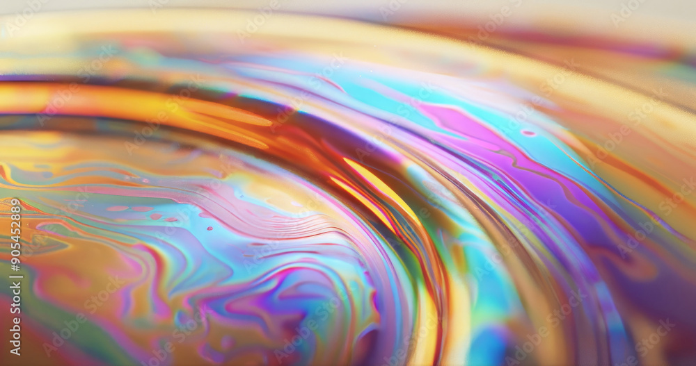 Poster iridescent abstract colorful texture. vibrant liquid surface with swirling spectrum of colors. perfe