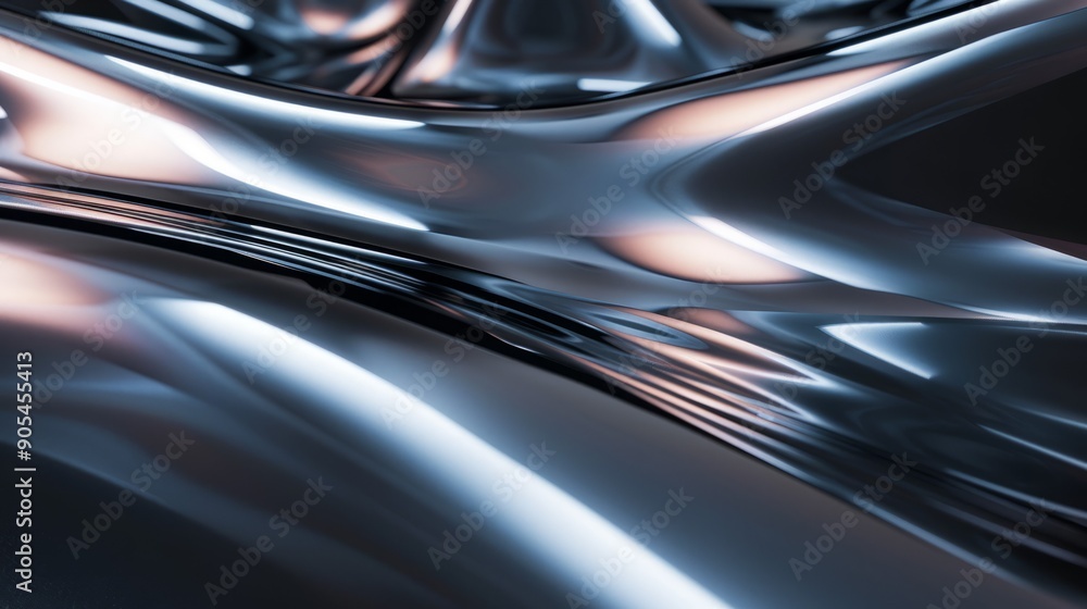 Poster abstract metallic surface background. a close-up view of a metallic surface with intricate curves an