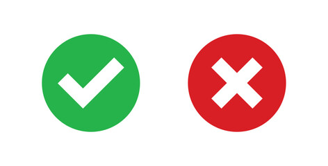 green tick and red cross