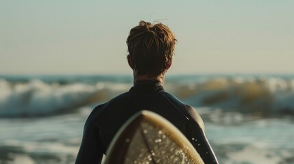 Fototapeta premium Surfer ocean background generative ai