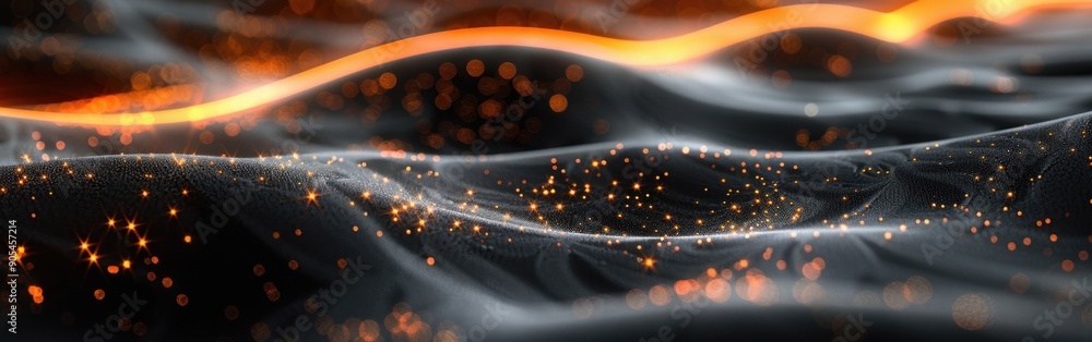 Poster abstract black and gold textures create a mesmerizing wave-like effect