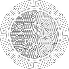 Sketch vector illustration silhouette design icon baground logo symbol ornament mandala rosette classic vintage floral european