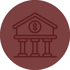 Bank Vector Line Maroon Circle Maroon