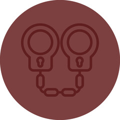 Handcuffs Vector Line Maroon Circle Maroon