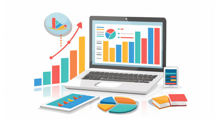 Fototapeta premium Business strategy session with digital analytics tools.