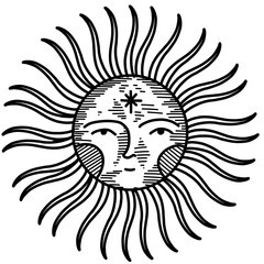 illustration set of moon phases. Different stages of moonlight activity in vintage engraving style. Zodiac Signs	