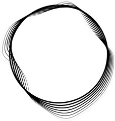 Circle round curve with wavy line dynamic for badges, price tag, label