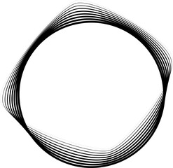 Circle round curve with wavy line dynamic for badges, price tag, label