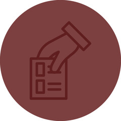 Ballot Paper Vector Line Maroon Circle Maroon