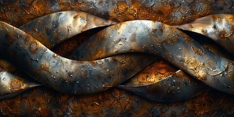 Fototapeta premium Twisted and contorted metal evokes a sense of chaos and disorder