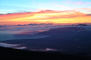sunset in the mountains of Maui Hawaii 