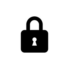 Padlock, lock icon isolated on white background. Security, privacy sign symbol