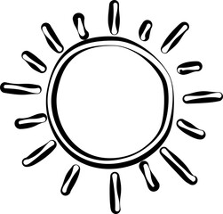 Hand painted sun, sunrise, sunset, sun rays