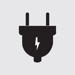Electric plug vector icon on white background. Electrical cord or cable. Electric power.eps10