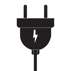 Electric plug vector icon on white background. Electrical cord or cable. Electric power.eps10
