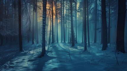 Fototapeta premium Mystical atmosphere of winter forest