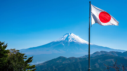 Fototapeta premium Japanese Flag in Various Event Settings