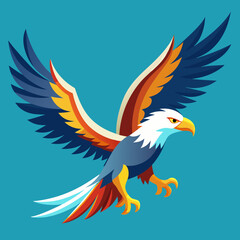 Graceful Eagle Soar vector art illustration