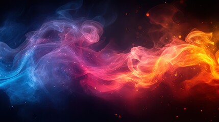 Fototapeta premium Abstract Smoke Art - Colorful Swirls in a Dark Background