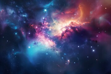 Fototapeta premium Space background filled with countless stars, nebulae and stardust
