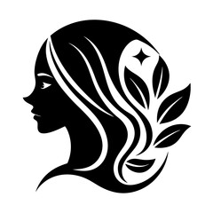 beauty care logo design silhouette vector art illustration